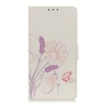 Pattern Printing PU Leather Cell Phone Case with Wallet for Huawei Y6 Pro (2019) – Butterfly and Flower