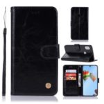 Vintage Premium PU Leather Wallet Case with Stand for Huawei P30 Lite / nova 4e – Black