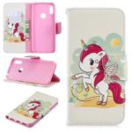 Pattern Printing Wallet Stand PU Leather Case for Y6 (2019)/Y6 Pro (2019)/Y6 Prime (2019) – Unicorn
