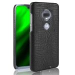 Crocodile Texture PU Leather Coated PC Phone Case for Motorola Moto G7 / G7 Plus – Black