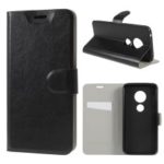 Crazy Horse Stand Leather Flip Cover with Card Slot for Motorola Moto G7 Play (US Version) – Black