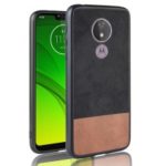 Bi-color Splicing PU Leather Coated PC + TPU Combo Case for Motorola Moto G7 Play (EU Version) – Black