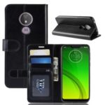 Crazy Horse PU Leather Wallet Phone Casing for Motorola Moto G7 Power (US Version) – Black