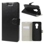 Crazy Horse Leather Stand Case with Card Slot for Motorola Moto G7 Play (EU Version) – Black