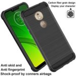 IMAK Vega Carbon Fiber Pattern Brushed TPU Mobile Phone Casing for Motorola Moto G7 Play (EU Version)