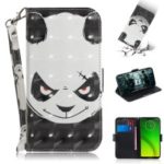Pattern Printing Light Spot Decor Magnetic Leather Stand Case for Motorola Moto G7 Power – Panda Pattern
