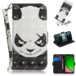Pattern Printing Light Spot Decor Leather Wallet Case for Motorola Moto G7 Play – Panda Pattern