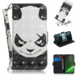 Pattern Printing Light Spot Decor Leather Wallet Case for Motorola Moto G7 / G7 Plus – Panda Pattern