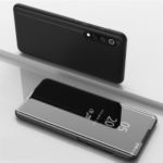 View Window Plated Mirror Surface Leather Stand Case for Xiaomi Mi 9 – Black