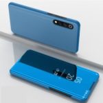 View Window Plated Mirror Surface Leather Stand Case for Xiaomi Mi 9 – Baby Blue