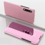 View Window Plated Mirror Surface Leather Stand Case for Xiaomi Mi 9 – Rose Gold
