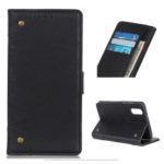 Rivet Decor Retro Style PU Leather Wallet Cell Phone Case for Xiaomi Mi 9 – Black