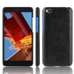 Litchi Skin Leather Coated Hard PC Case for Xiaomi Redmi Go – Black