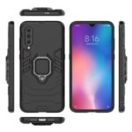 Cool Guard Ring Holder Kickstand PC TPU Hybrid Case for Xiaomi Mi 9 – Black