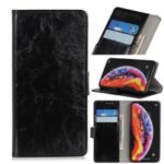 Crazy Horse Leather Wallet Stand Case for Xiaomi Redmi Go – Black