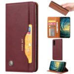 Auto-absorbed PU Leather Protection Phone Cover with Card Holder for Xiaomi Mi 9 – Wine Red