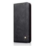 Auto-absorbed Crazy Horse Vintage Leather Wallet Case for Xiaomi Redmi Note 7/Note 7 Pro (India) – Black