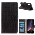 Crocodile Texture PU Leather Stand Wallet Phone Case for Xiaomi Mi 9 – Black