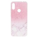 Pattern Printing Soft TPU Back Case for Xiaomi Redmi Note 7 / Note 7 Pro (India) – Pink Glitter and Marble