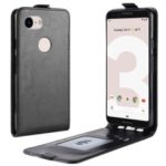 Crazy Horse [Vertical Flip] Leather Case Accessory for Google Pixel 3 lite – Black