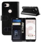 Crazy Horse Stand Leather Wallet Shell for Google Pixel 3 lite – Black