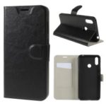 Retro Crazy Horse PU Leather Wallet Phone Cover for Asus Zenfone Max (M2) ZB633KL – Black