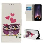 Pattern Printing Wallet Stand Leather Phone Cover for OnePlus 7 – Sweet Owl Family