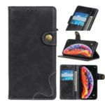 S Shape Textured Stand Wallet Leather Cell Phone Cover for OnePlus 7 – Black