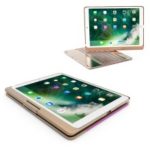 F360S Aluminum Alloy 360 Degree Rotation Bluetooth Keyboard for iPad Pro 10.5-inch (2017) – Gold