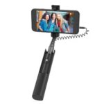 HOCO K9A Mystical 3.5mm Wire Control Telescopic Aluminum Alloy Selfie Stick – Black