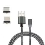 Woven Pattern 1M Magnetic Type-C USB Charging Cable for Samsung HTC LG Huawei – Black