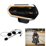 QTBE6 Motorcycle Helmet Bluetooth Headset Intercom with FM Radio Motorbike Walkie Talkie – Black / Yellow
