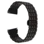22mm Seven Beads Rhinestone Decor Stainless Steel Watch Strap with Butterfly Clasp for Huawei Watch GT / Honor Watch Magic – Black