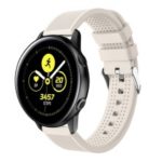 Forehead Wrinkles Texture Soft Silicone Watch Band for Samsung Galaxy Watch Active SM-R500 – Beige