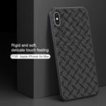 NILLKIN Synthetic Fiber Plaid Pattern PC TPU Hybrid Cover for iPhone XS Max 6.5 inch
