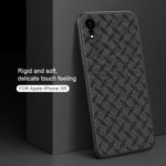 NILLKIN Synthetic Fiber Plaid Pattern PC TPU Mobile Shell for iPhone XR 6.1 inch