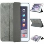 Vintage Style Leather Smart Stand Case with Pen Slot for iPad Air / Air 2 / iPad 9.7-inch (2018) / iPad 9.7-inch (2017) – Grey