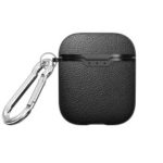 Litchi Skin TPU Shell for Apple AirPods Bluetooth Headset Charging Case – Black