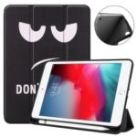 Pattern Printing Tri-fold Stand TPU Leather Smart Tablet Case with Apple Pencil Slot  for iPad mini (2019)/4 – Don’t Touch Me