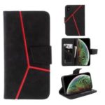 Business Style Splicing Leather Wallet Case Accessory for iPhone XS Max 6.5 inch – Black
