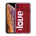 NXE Characters Series Pattern Printing Leather Coated TPU + PC Case [Hand Strap] for iPhone XS Max 6.5 inch – Red