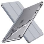 Translucent TPU Leather Flip Stand Case Tablet Cover with Pen Slot for iPad Pro 11-inch (2018) – Grey