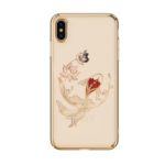 KINGXBAR Authorized Swarovski Diamond Plated PC+TPU Mobile Phone Case for iPhone XS Max 6.5 inch – Gold Cryprinus Carpiod