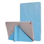 Silk Texture Origami Stand PU Leather Case for iPad mini (2019) 7.9 inch – Baby Blue