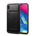DIBASE Crazy Horse PU Leather Coated TPU PC Hybrid Phone Casing with Card Slot for Samsung Galaxy M10 – Black