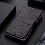 Crocodile Texture PU Leather Stand Wallet Phone Case for Samsung Galaxy M30 – Black