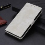 Crazy Horse Vintage Leather Wallet Flip Casing for Samsung Galaxy M30 – White