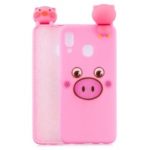 For Samsung Galaxy A30 Pattern Printing TPU Cell Phone Cover with 3D Animal Doll – Pig