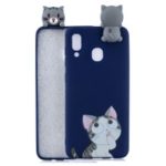 For Samsung Galaxy A30 Pattern Printing TPU Cell Phone Cover with 3D Animal Doll – Cat