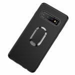Matte TPU Phone Cover with Magnetic Finger Ring Kickstand for Samsung Galaxy S10 Plus – Black